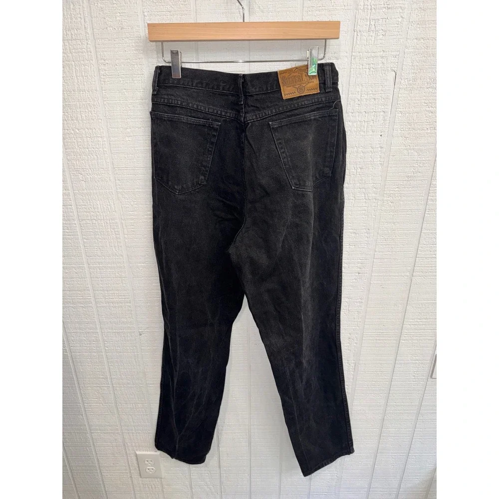 Wrangler Silver Lake Jeans Womens Black High Rise Straight Leg USA 13/14x34
